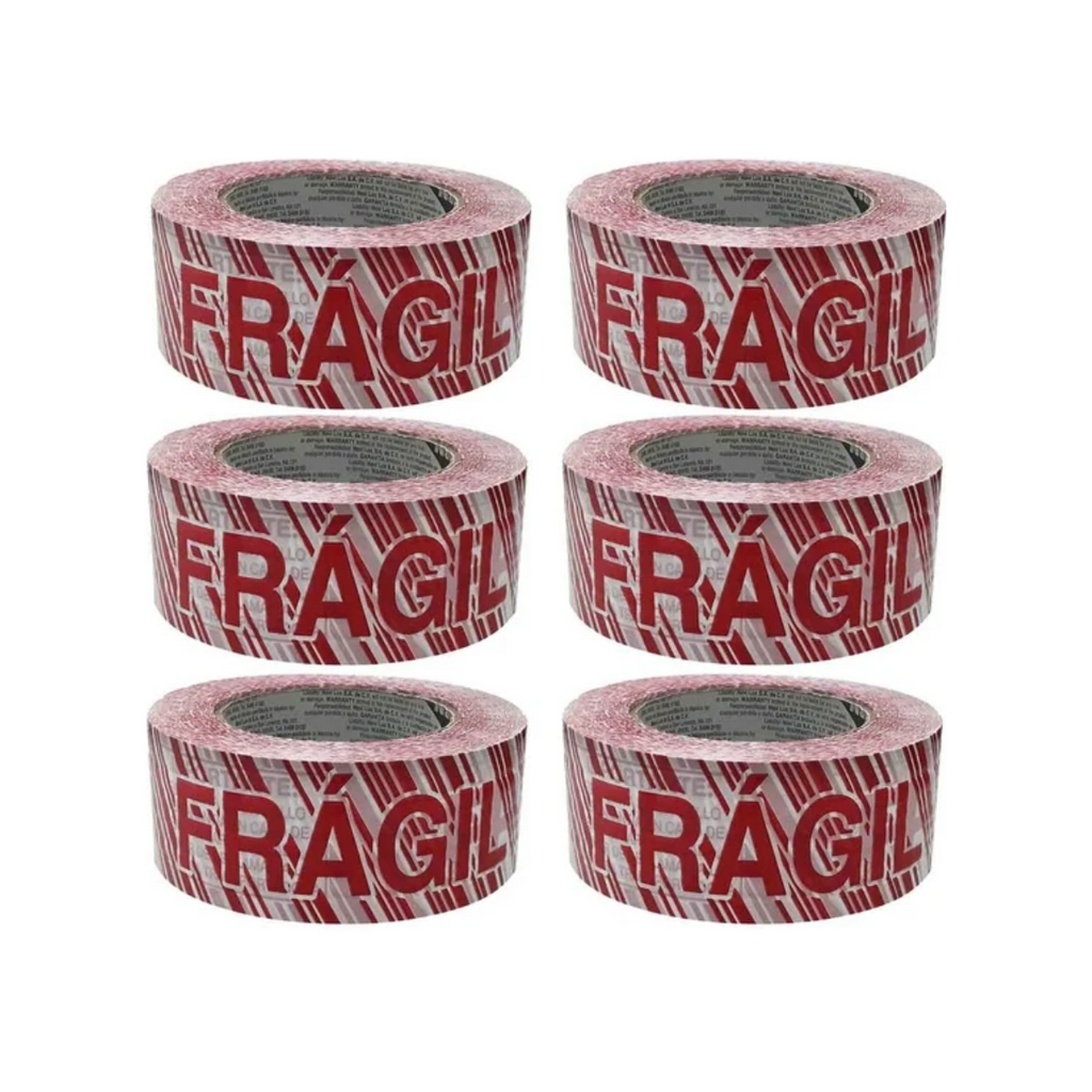 Cinta Frágil HOT BARGAINS - Rollo 48 Mm X 66 M Para Embalaje | Pack De 3 Rollos De Alta Adhesión