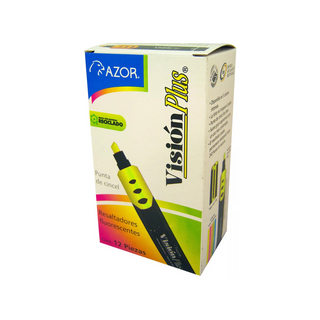 Marcatexos Color Amarillo Marca Azor - 1 Caja con 12 piezas