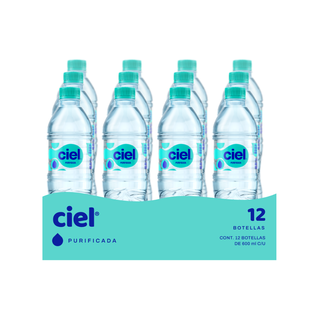 Agua Purificada 600ml Marca Ciel - 1 Paquete con 12 Piezas