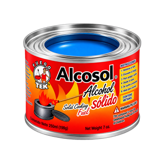 Alcohol Sólido 250ml Marca Fuego Tek - 1 Caja con 24 Piezas