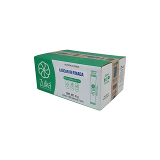 Azúcar Refinada Marca Zulka - 1 Caja con 1000 Sticks de 4g c/u