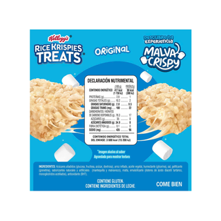 Barras de Arroz Inflado Rice Krispies 22g Marca Kellogg's - 1 Caja con 40 Piezas