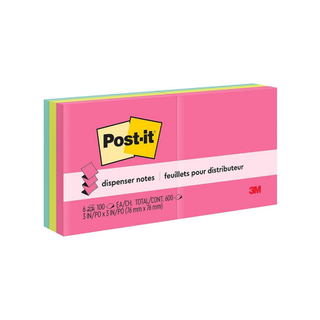 Block de Notas Adhesivas Pop Up Varios Colores 3" x 3" Marca 3M - 6 Blocks con 100 Hojas