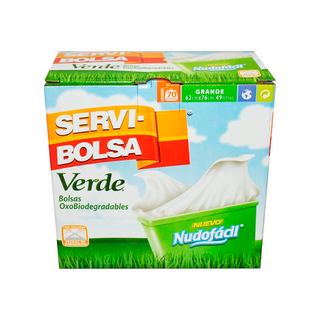 Bolsa de Basura Blanca Biodegradable con Nudo Facil de 62 x 76 cm Marca Servi-Bolsa - 1 Paquete Con 70 Piezas