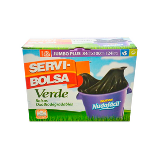 Bolsa de Basura Negra Biodegradable con Nudo Facil de 84 x 100 cm Marca Servi-Bolsa - 1 Paquete Con 50 Piezas