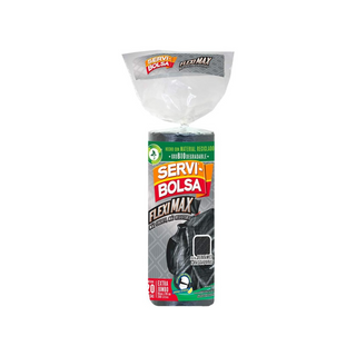 Bolsa de Basura Negra de Alta Resistencia Fleximax de 93 x 119 cm Marca Servi-Bolsa - 1 Paquete Con 20 Piezas