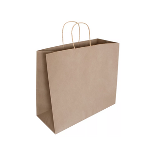Bolsa Kraft 61 lb 100 g con Asa Torcida 40 x 15 x 33 - 1 Paquete con 100 Bolsas