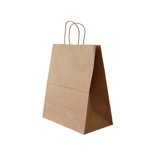 Bolsa Kraft 50 lb 100g 1/6 con Asa Torcida 30 x 17.5 x 40 - 1 Paquete con 200 Bolsas