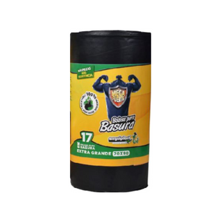 Bolsa de Basura Negra en Rollo 70 x 90 cm Marca Anguiplast - 1 Rollo con 17 Bolsas