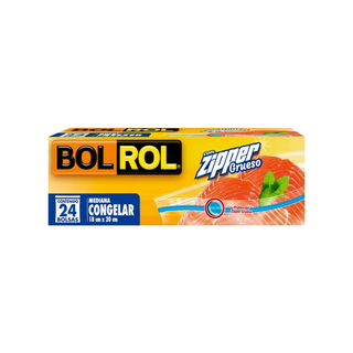 Bolsa para Congelar con Zipper Tamaño Mediana Marca Bol Rol - 1 Paquete Con 24 Piezas