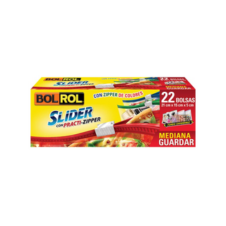 Bolsa para Guardar con Slider Tamaño Mediana Marca Bol Rol - 1 Paquete Con 22 Piezas