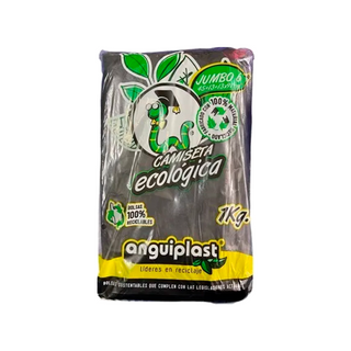Bolsa Tipo Camiseta Tamaño Jumbo 45 x 91 cm Color Negra Marca Anguiplast - 1 kg