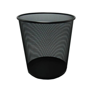Bote de Basura de Malla Metálico 16L Color Negro - 1 Pieza