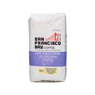 Café Molido Gourmet Sabor Crema de Avellana 1 kg Marca San Francisco Bay - 1 Bolsa