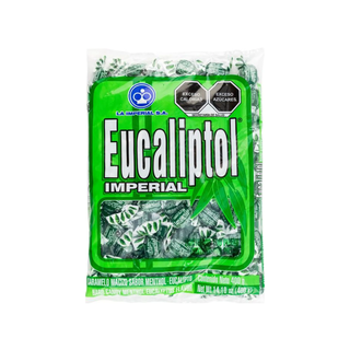 Caramelo Macizo Eucaliptol Sabor Menthol y Eucalipto Marca Imperial - 1 Bolsa con 100 Piezas