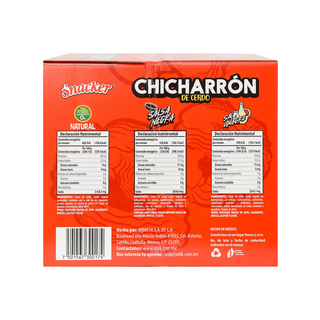 Chicharrón de Cerdo Surtido de Sabores 30g Marca Snacker - 1 Caja con 21 Piezas