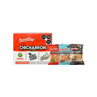 Chicharrón de Cerdo Surtido de Sabores 30g Marca Snacker - 1 Caja con 21 Piezas