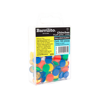 Chinche Metálica Marca Barrilito - 1 Caja de 100 Chinches