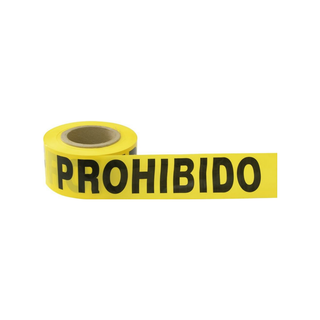 Cinta Delimitadora Prohibido El Paso Color Amarillo 3" x 100m Marca Surtek - 1 Pieza