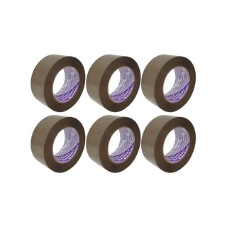 Cinta Hot Melt 500 Canela 48 mm x 50 m Marca Navitek - 1 Paquete con 6 Piezas