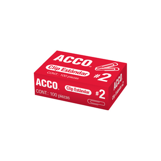 Clip Estándar #2 Marca Acco - 1 Caja con 100 Clips
