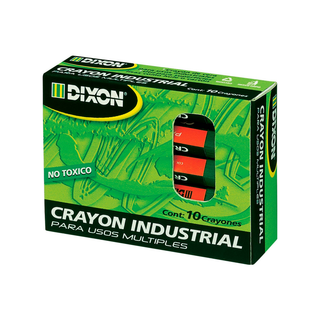 Crayón Industrial Color Negro Marca Dixon - 1 Paquete con 10 Piezas