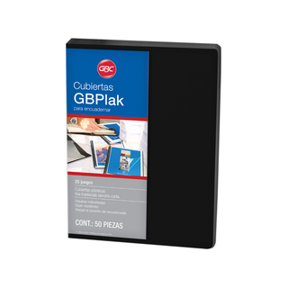 Cubierta Para Encuadernado Tamaño Carta Color Negro Marca GBC - Caja con 50 Piezas