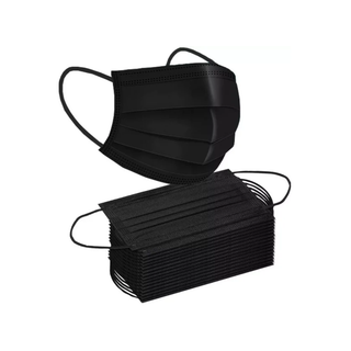 Cubrebocas de Polipropileno Plisado Triple Termosellado Negro - 1 Caja Con 50 Piezas