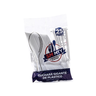 Cuchara Desechable Gigante Blanca - 1 Paquete con 25 Piezas