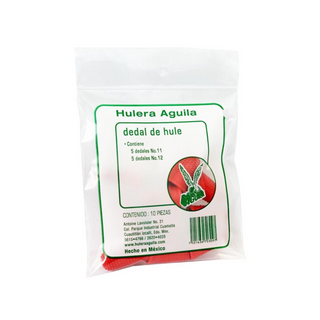 Dedales de Hule Rojos Marca Aguila - 1 Paquete con 10 Piezas