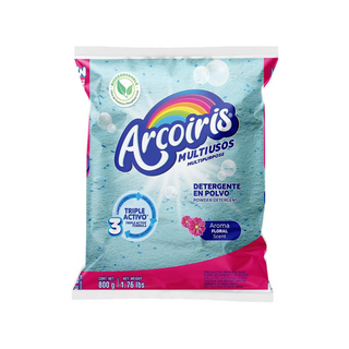 Detergente en Polvo 800 gr Marca Arcoiris - 1 Pieza