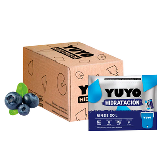 Electrolitos en polvo para 20L sabor Mora Azul Marca Yuyo - 1 caja con 20 sobres