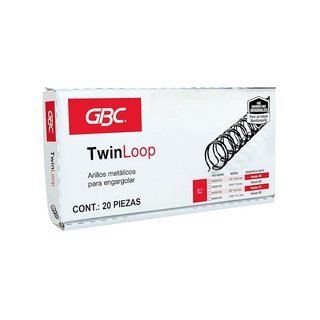 Espiral Metálico TwinLoop 2:1 3/4" Color Negro Marca GBC - 1 Caja de 20 Piezas