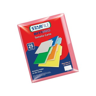 Folder Rosa Bitono Tamaño Carta Marca Starfile - 1 Paquete con 25 Piezas