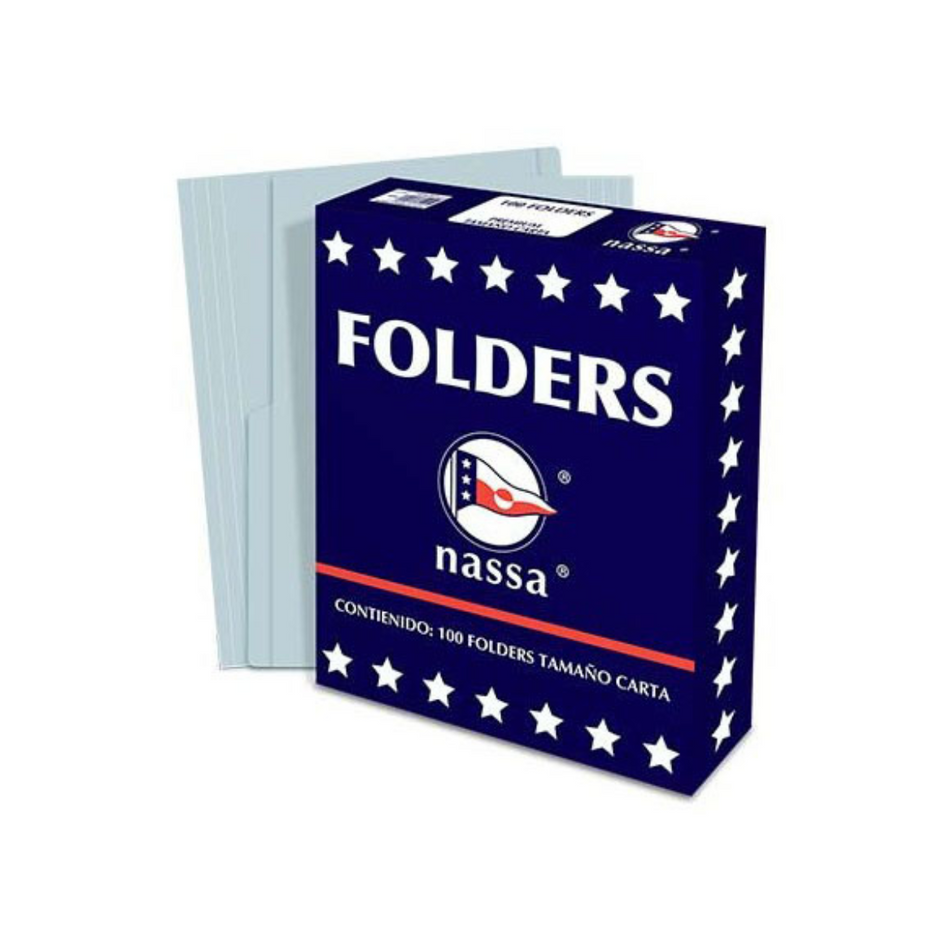 Folder Tamaño Carta Color Azul Marca Nassa – Stock México