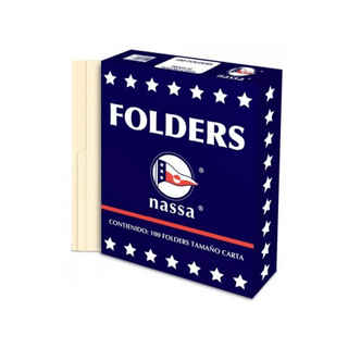 Folder Tamaño Carta Color Crema Marca Nassa - 1 Caja Con 100 Piezas