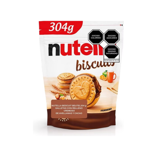 Galletas con Relleno Cremoso de Avellana y Cacao 304 g Marca Nutella Biscuits - 1 Bolsa