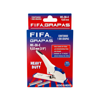 Grapa 3/8 9.53 mm Uso Industrial Marca Fifa - 1 Caja de 1000 grapas