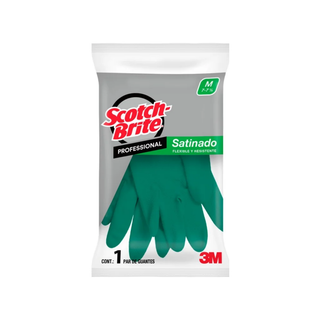 Guantes de Latex para Uso Doméstico 12" Color Verde Marca Scotch Brite - 1 Par