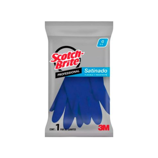 Guantes de Latex para Uso Doméstico 13" Color Azul Marca Scotch Brite - 1 Par