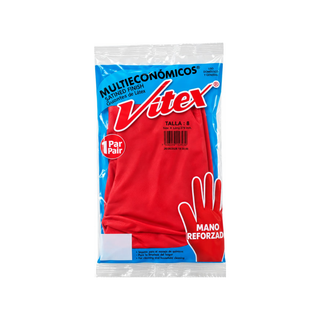 Guantes de Latex para Uso Doméstico 13" Color Rojo Marca Scotch Brite - 1 Par