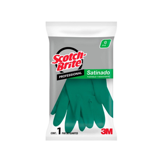 Guantes de Latex para Uso Doméstico 13" Color Verde Marca Scotch Brite - 1 Par