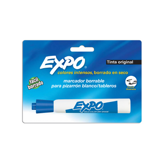 Marcador para Pizarrón Blanco Color Azul Punta Cincel Marca Expo - 1 Pieza