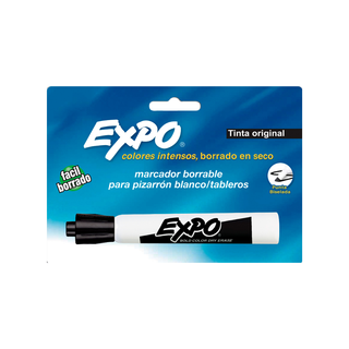 Marcador para Pizarrón Blanco Color Negro Punta Cincel Marca Expo - 1 Pieza