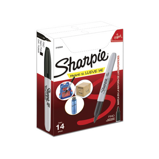 Marcador Permanente Color Negro Marca Sharpie - 1 Caja Con 12 Piezas