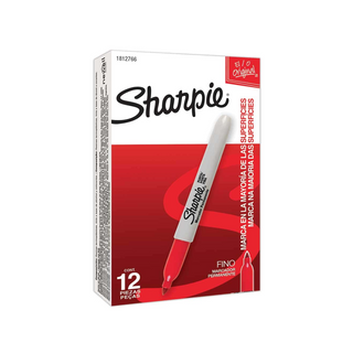 Marcador Permanente Color Rojo Marca Sharpie - 1 Caja Con 12 Piezas