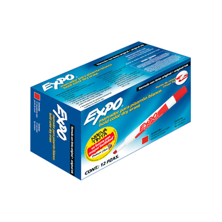 Marcadores para Pizarrón Blanco Color Rojo Marca Expo - 1 Caja con 12 Piezas