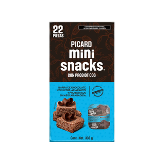 Mini Snacks de Amaranto con Chocolate sin Azúcar 330g Marca Picard - 1 Caja con 22 Piezas