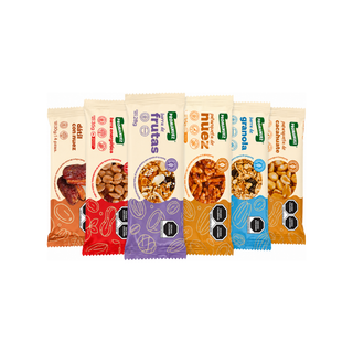 Mix de Barras de Nueces Marca Promanuez- 1 Paquete con 6 Piezas