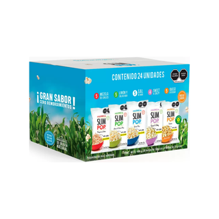 Palomitas Sabores Surtidos Marca Slim Pop - 1 Caja con 20 Piezas